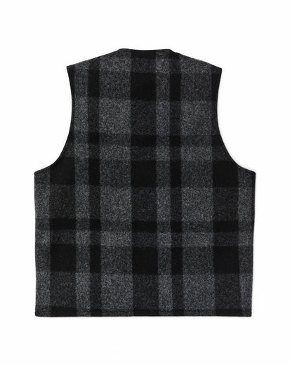 Men Filson Mackinaw Wool Vest - Charcoal / Black Heritage Plaid