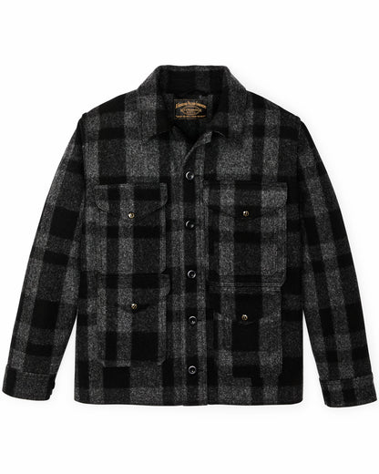 Men Filson 1940s Mackinaw Wool Cruiser Jacket - Charcoal / Black Heritage Plaid