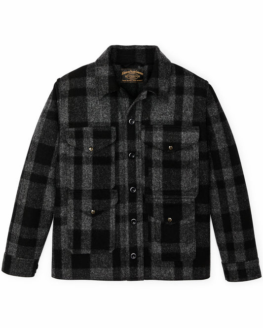 Men Filson 1940s Mackinaw Wool Cruiser Jacket - Charcoal / Black Heritage Plaid