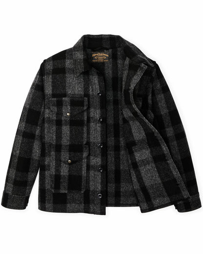 Men Filson 1940s Mackinaw Wool Cruiser Jacket - Charcoal / Black Heritage Plaid