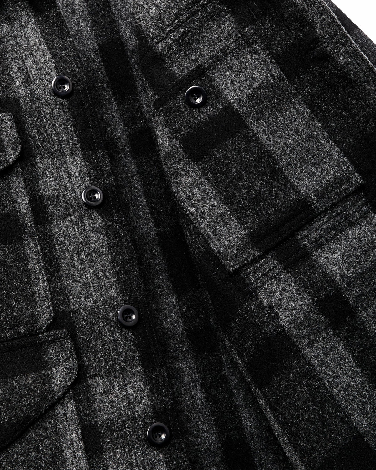 Men Filson 1940s Mackinaw Wool Cruiser Jacket - Charcoal / Black Heritage Plaid