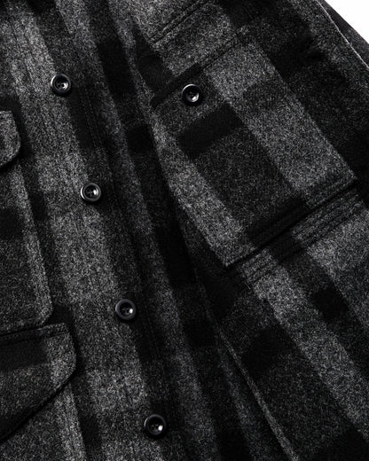 Men Filson 1940s Mackinaw Wool Cruiser Jacket - Charcoal / Black Heritage Plaid