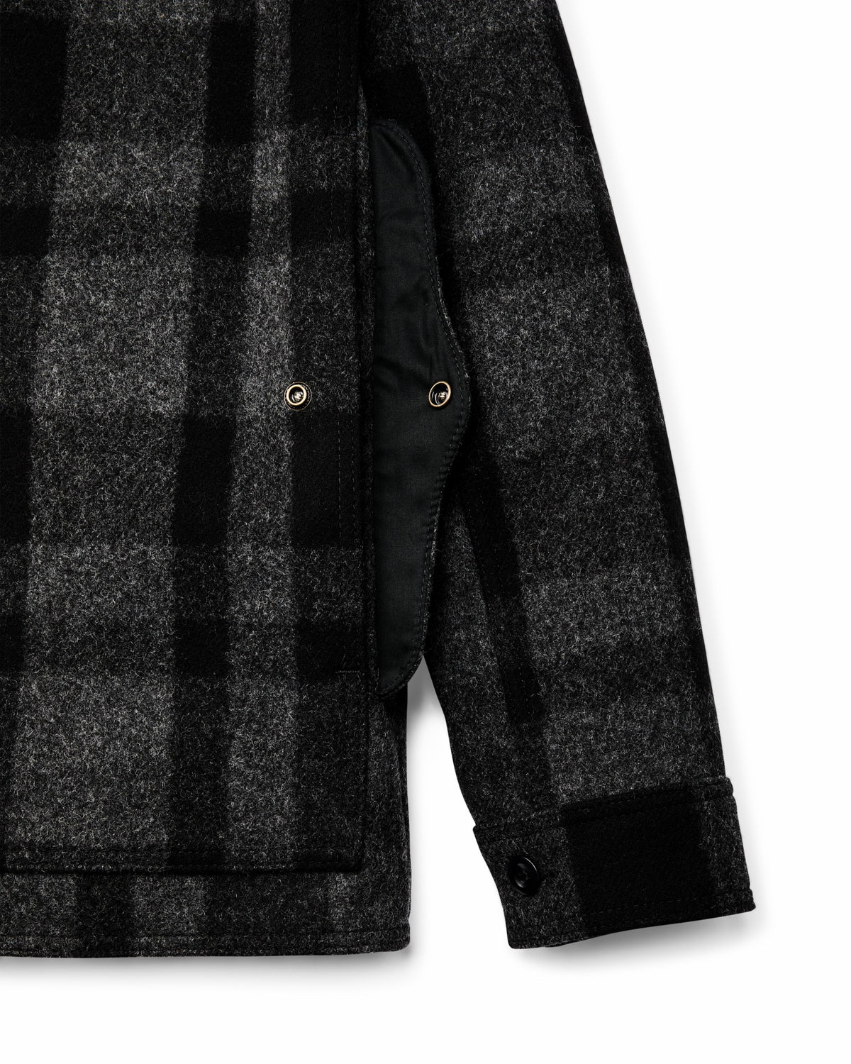 Men Filson 1940s Mackinaw Wool Cruiser Jacket - Charcoal / Black Heritage Plaid