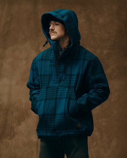 Men Filson Mackinaw Wool Anorak - Blue / Black Plaid