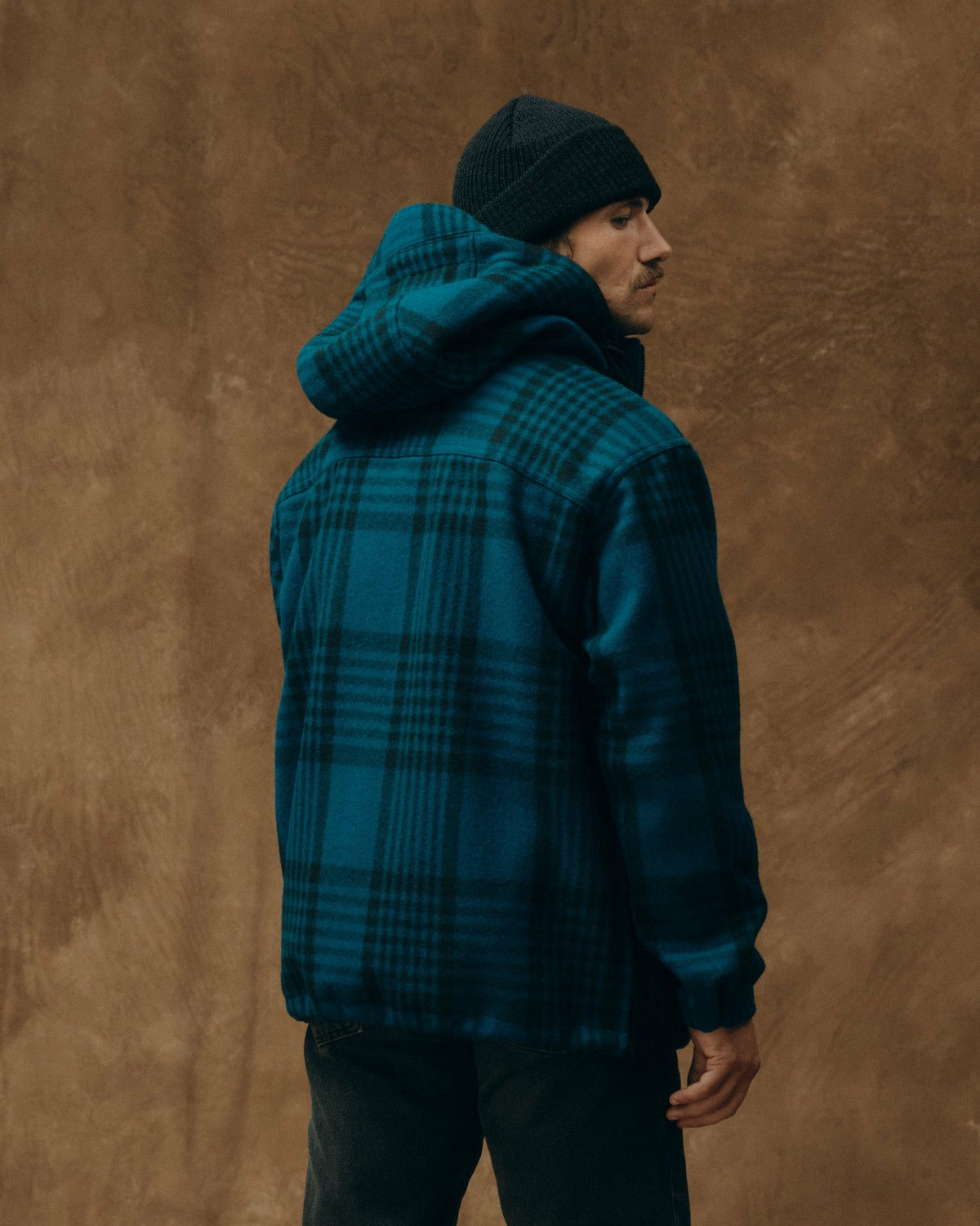 Men Filson Mackinaw Wool Anorak - Blue / Black Plaid