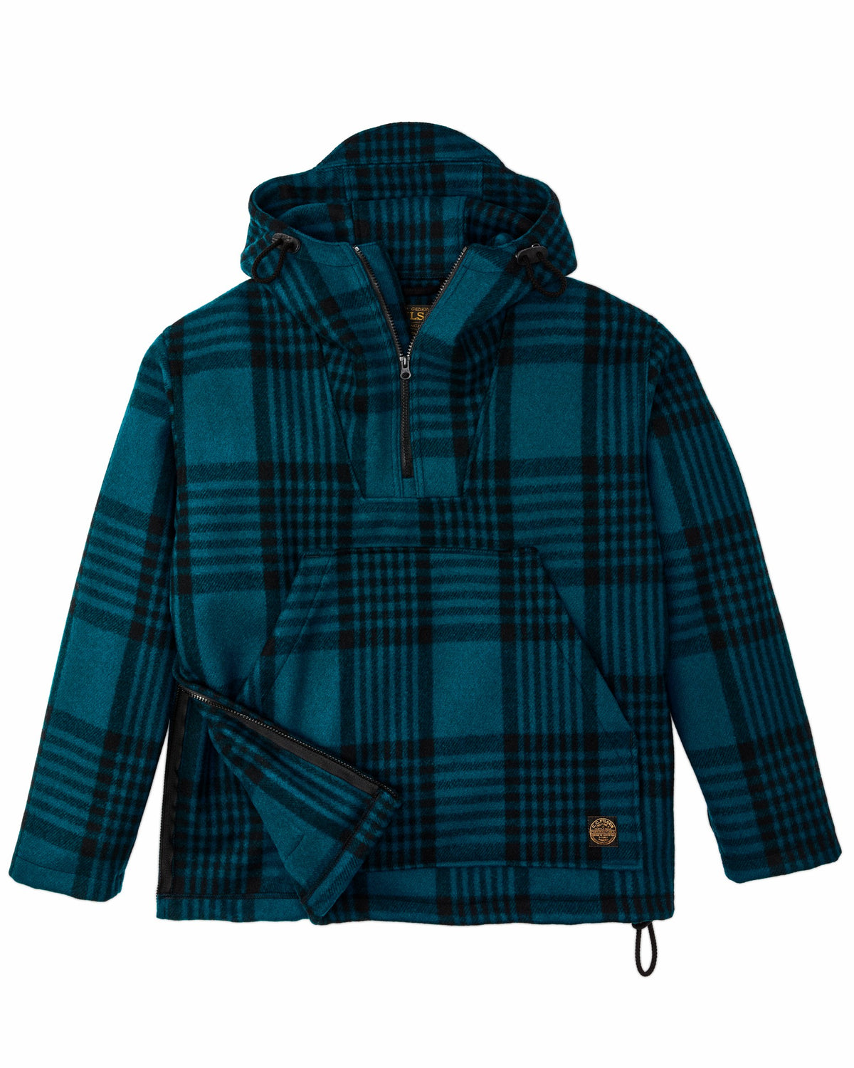 Men Filson Mackinaw Wool Anorak - Blue / Black Plaid