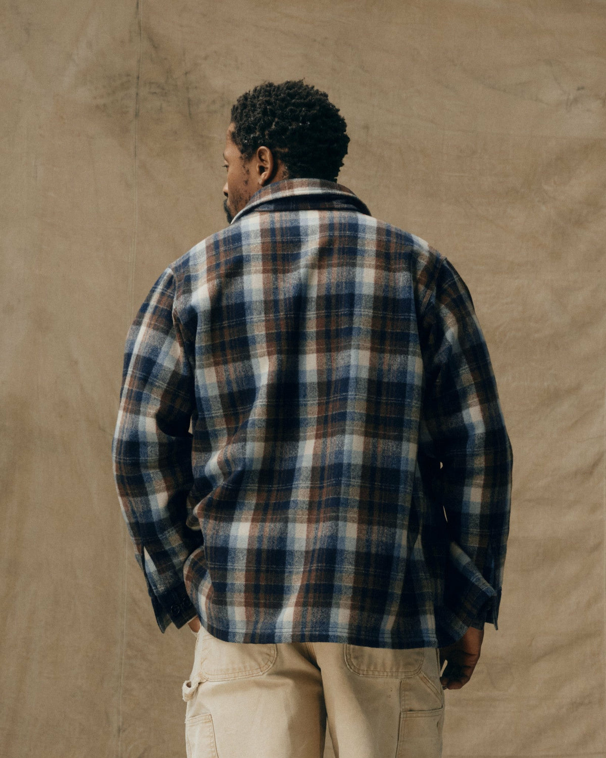 Men Filson Wool Jac-shirt - Brown / Light Blue Multi Plaid