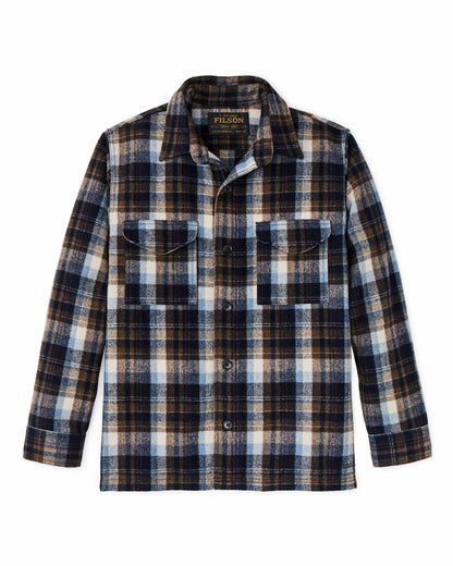 Men Filson Wool Jac-shirt - Brown / Light Blue Multi Plaid