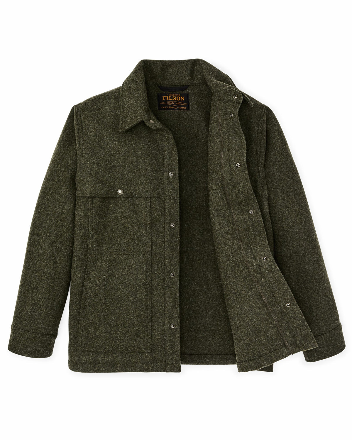 Men Filson Mackinaw Wool Cape Coat - Forest Green