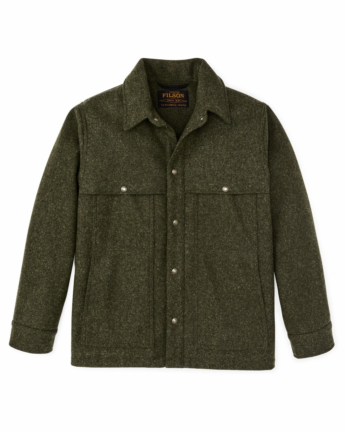 Men Filson Mackinaw Wool Cape Coat - Forest Green