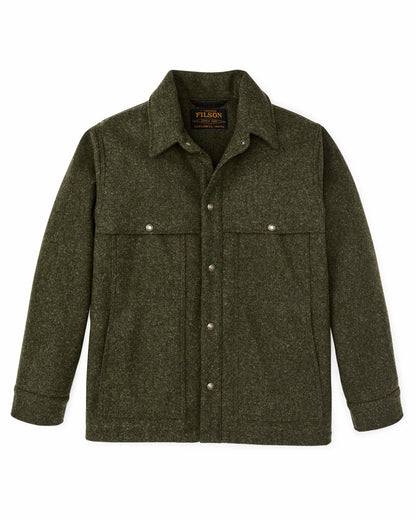 Men Filson Mackinaw Wool Cape Coat - Forest Green