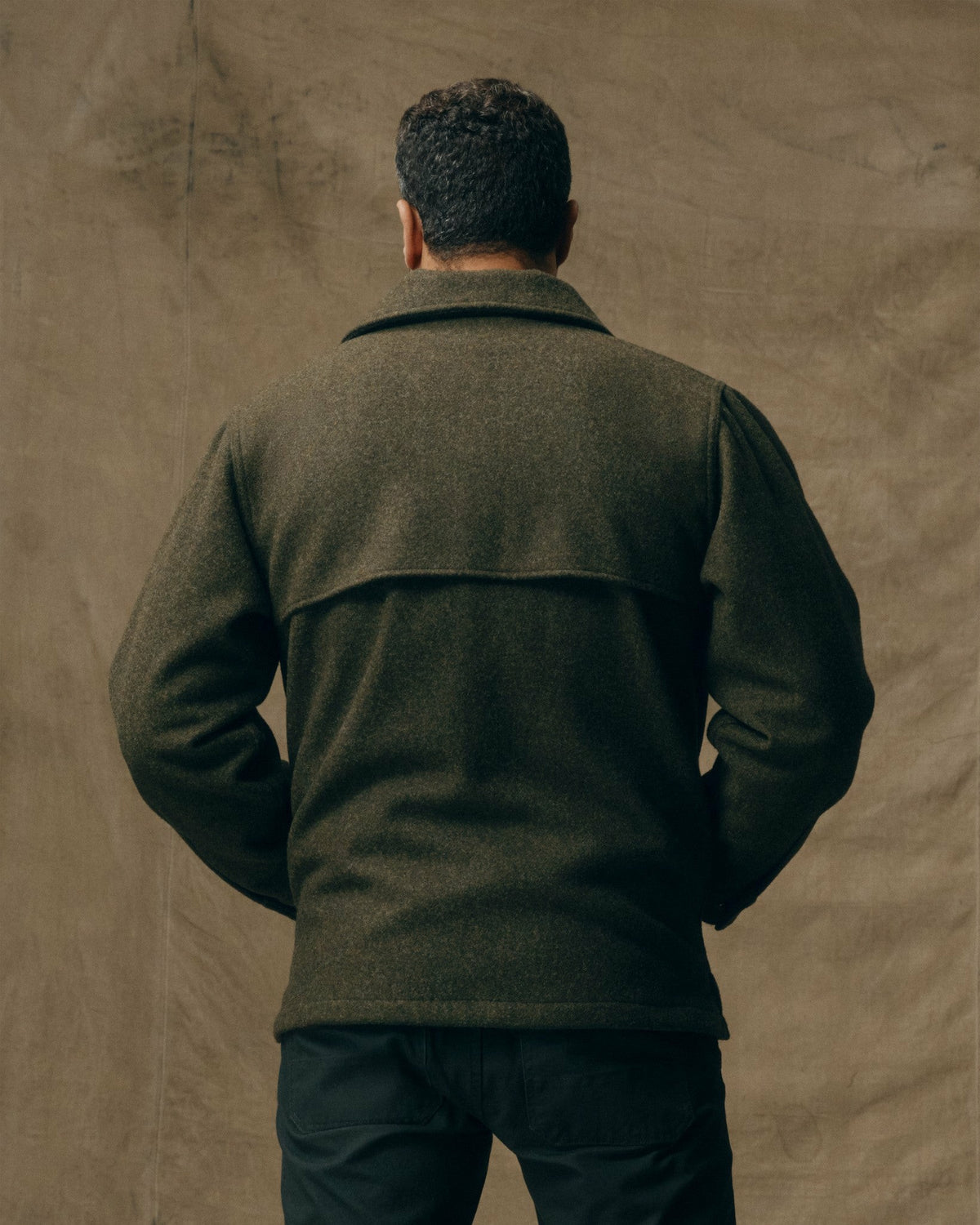 Men Filson Mackinaw Wool Cape Coat - Forest Green