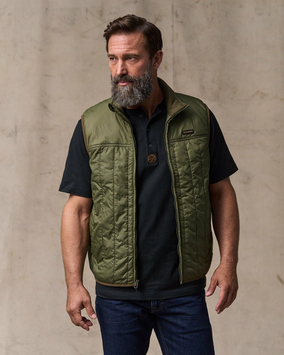Men Filson Ultralight Vest - Dark Olive Drab