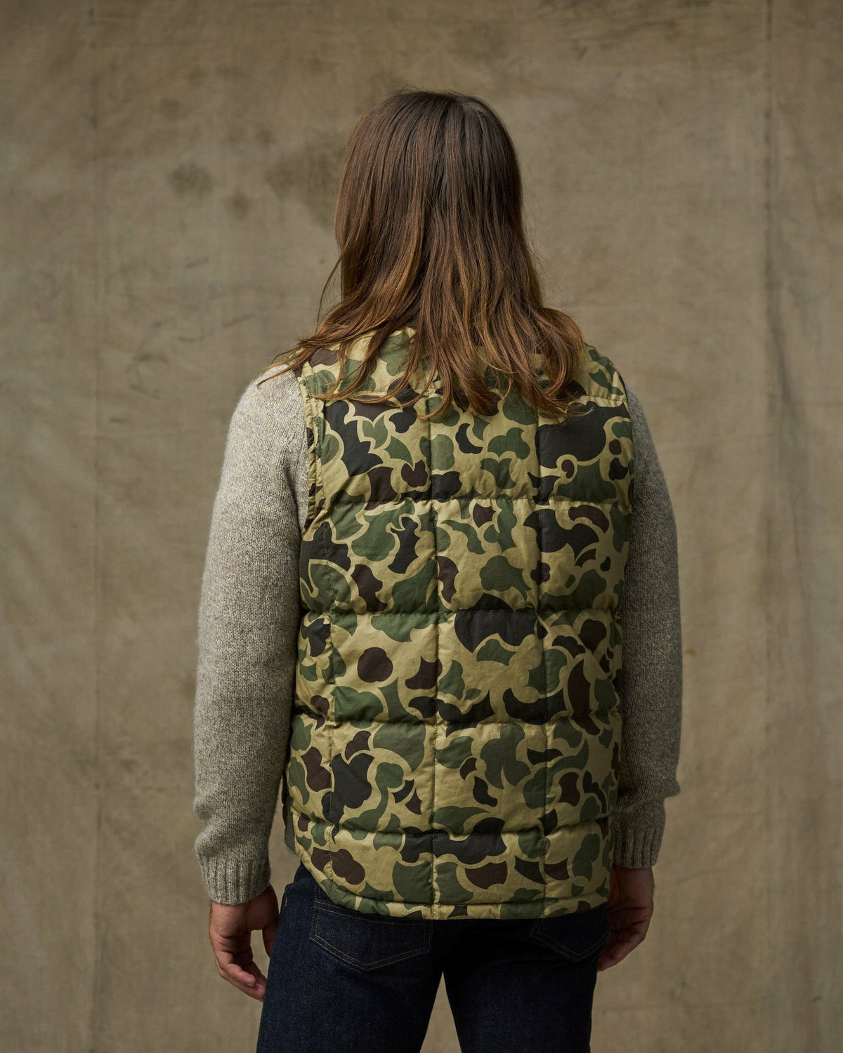 Men Filson Waxed Down Vest - Tundra Shrub Camo