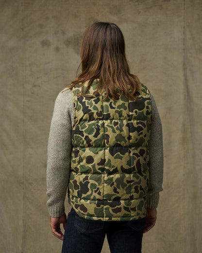 Men Filson Waxed Down Vest - Tundra Shrub Camo