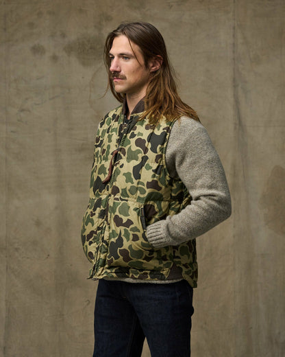 Men Filson Waxed Down Vest - Tundra Shrub Camo