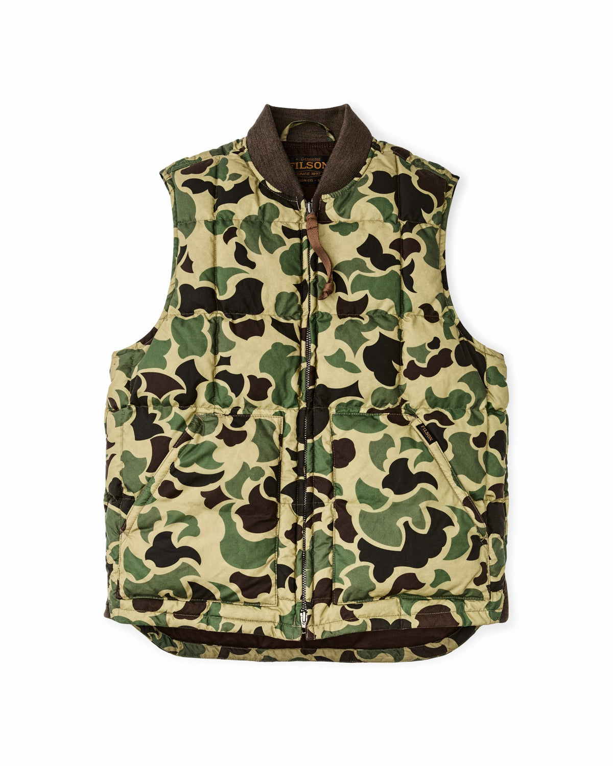 Men Filson Waxed Down Vest - Tundra Shrub Camo