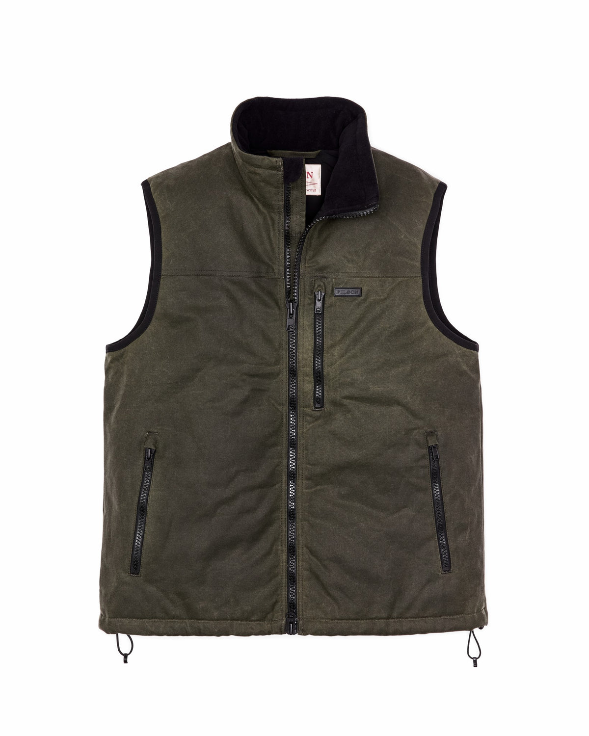 Men Filson Tin Cloth Primaloft Vest - Otter Green
