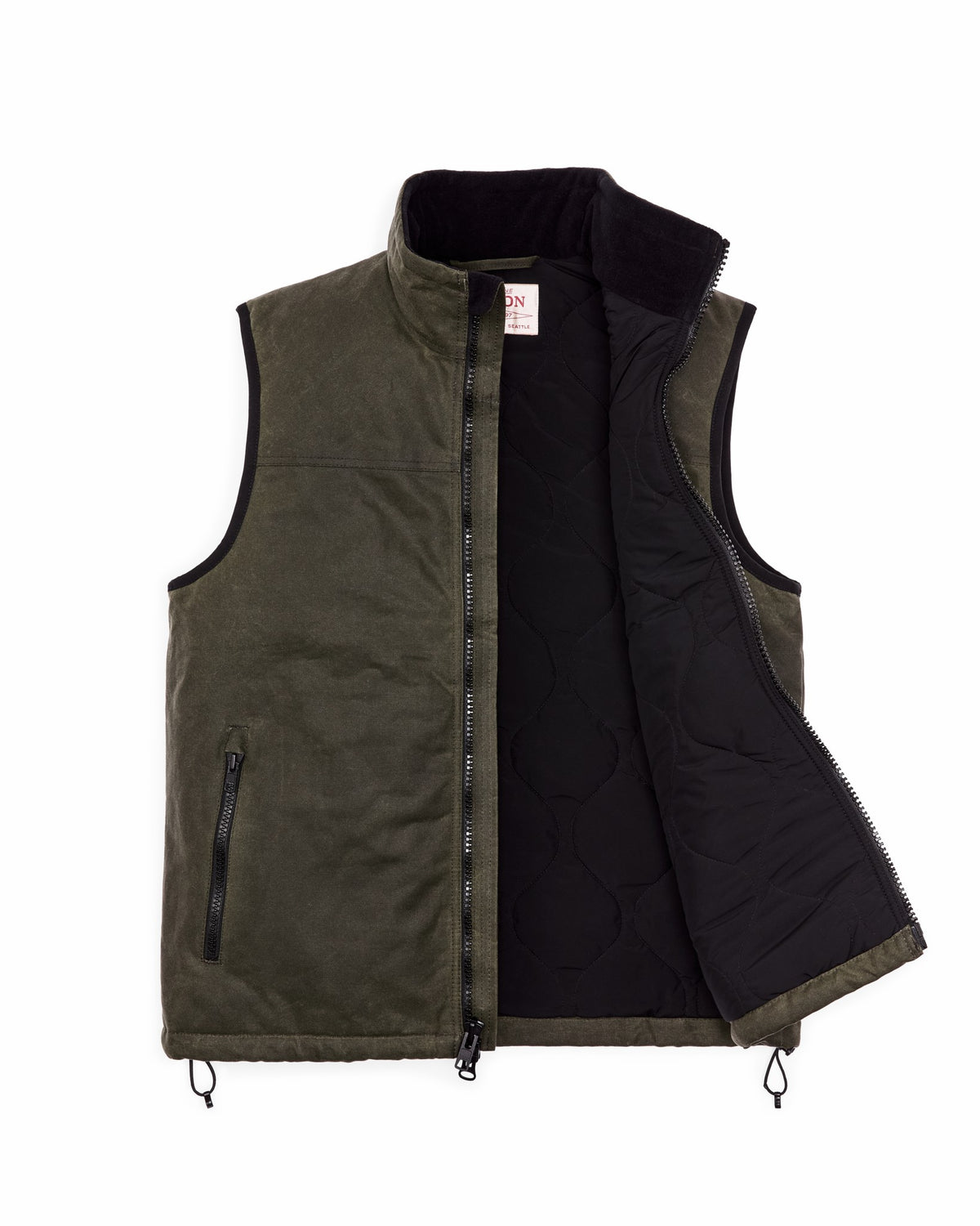 Men Filson Tin Cloth Primaloft Vest - Otter Green