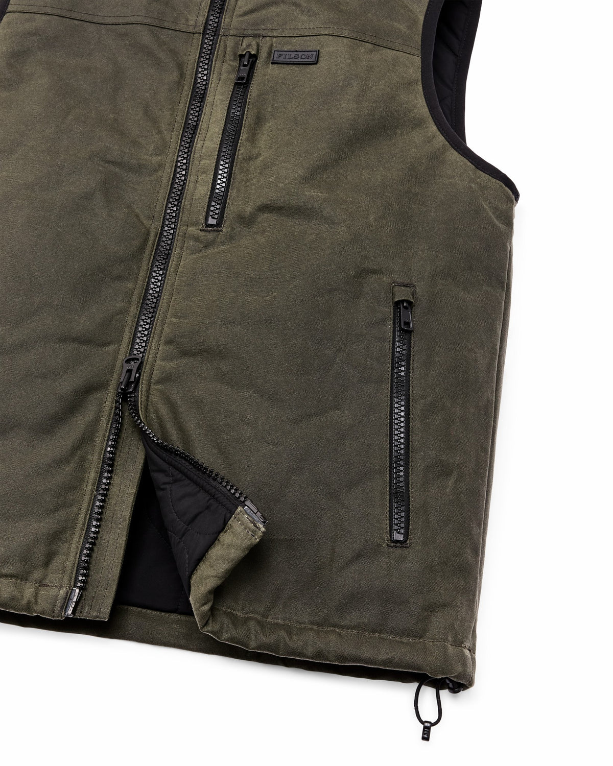 Men Filson Tin Cloth Primaloft Vest - Otter Green