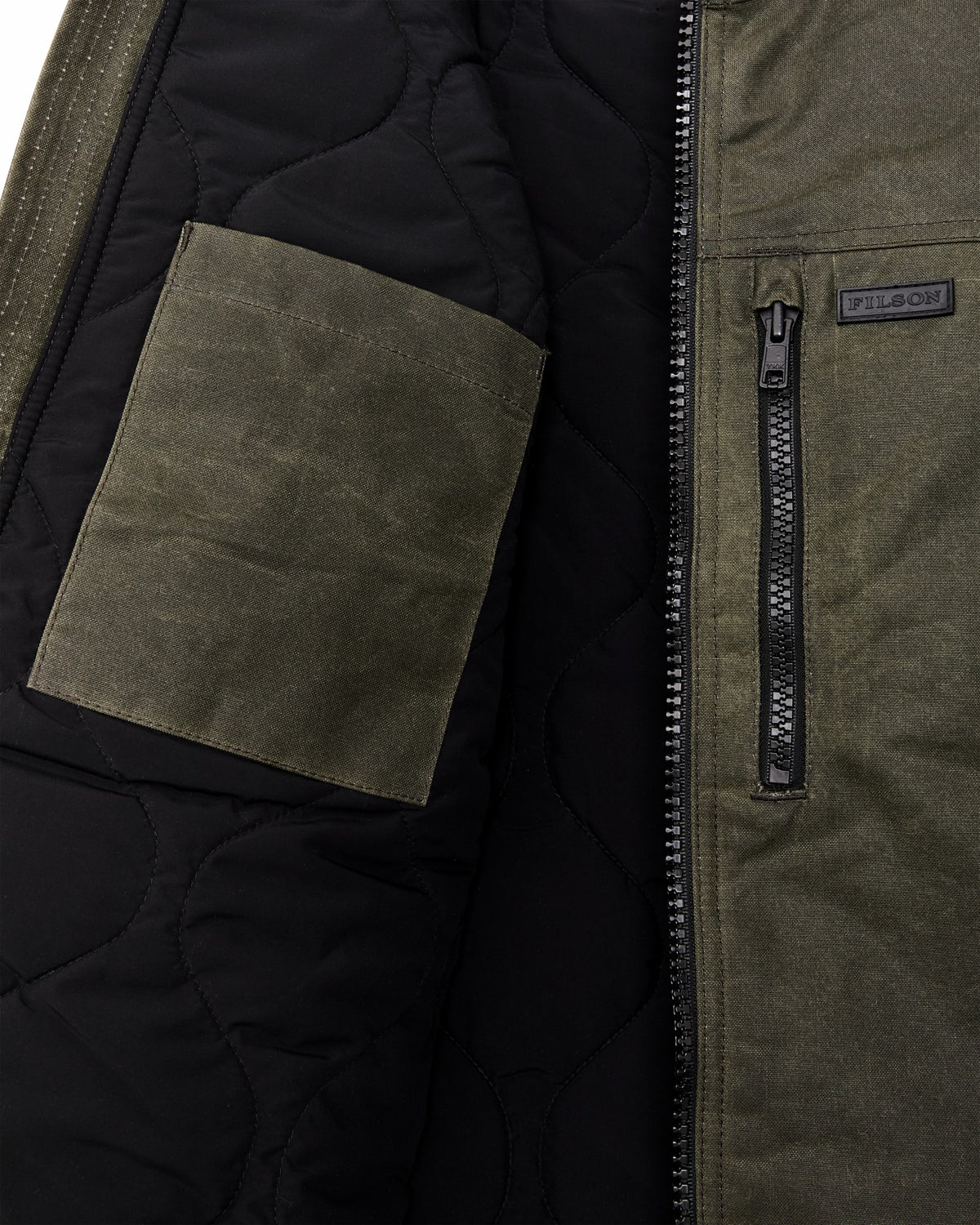 Men Filson Tin Cloth Primaloft Vest - Otter Green