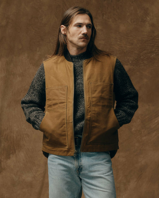 Men Filson Waxed Canvas Insulated Work Vest