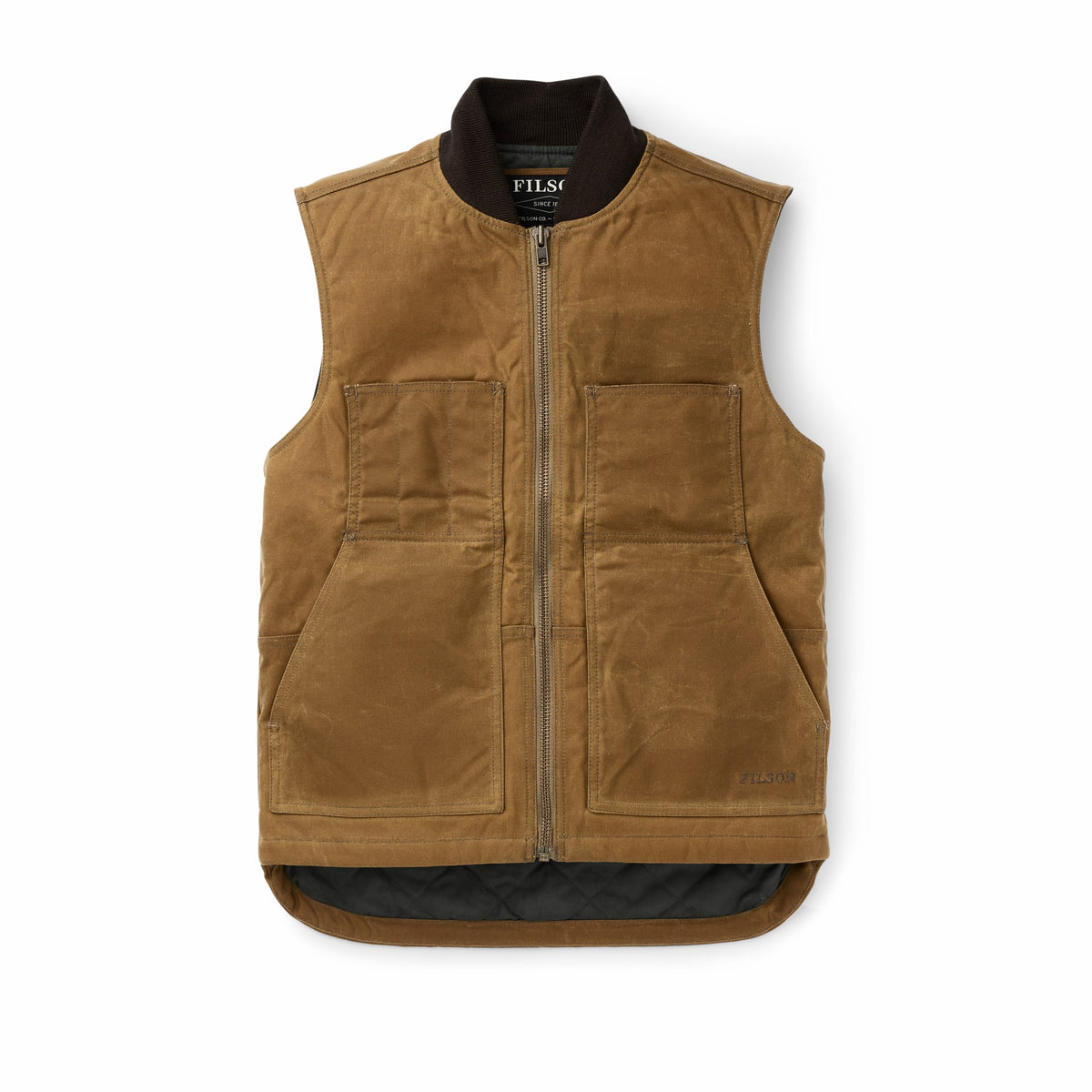 Men Filson Waxed Canvas Insulated Work Vest