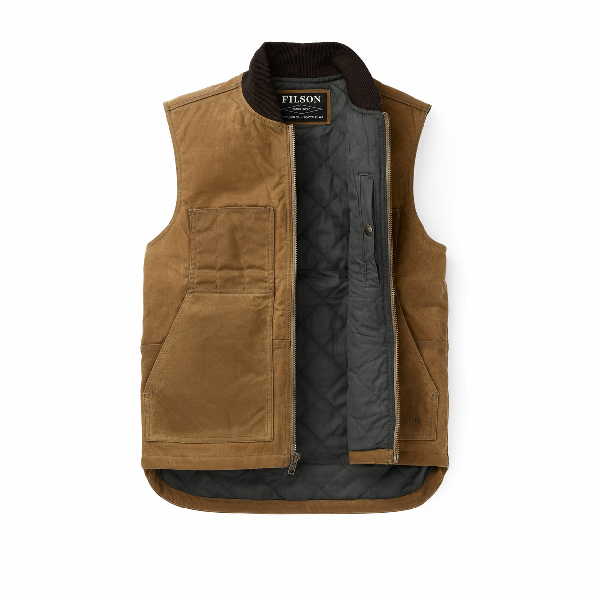 Men Filson Waxed Canvas Insulated Work Vest