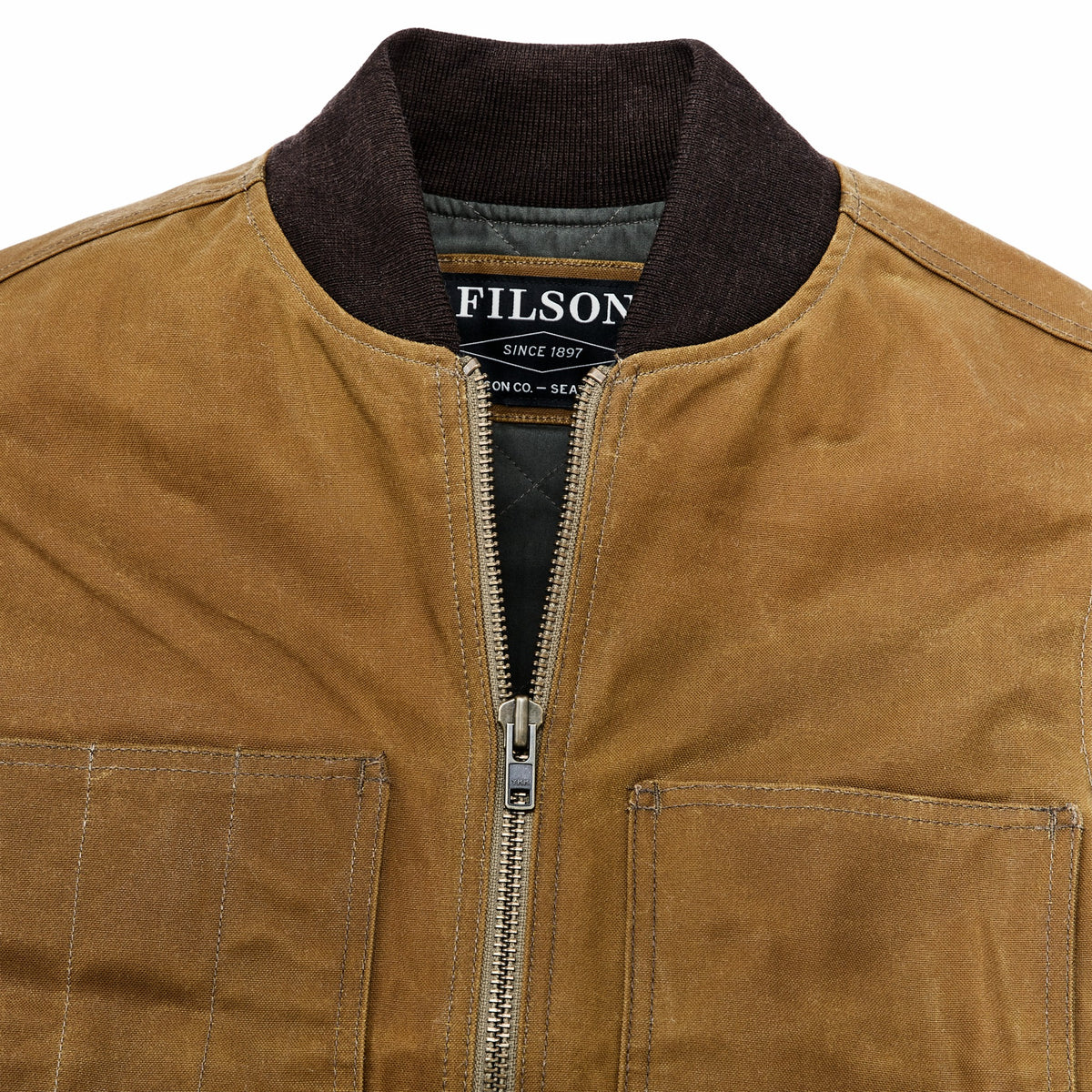 Men Filson Waxed Canvas Insulated Work Vest