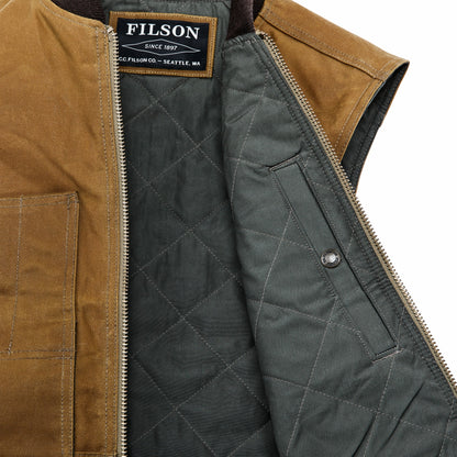 Men Filson Waxed Canvas Insulated Work Vest