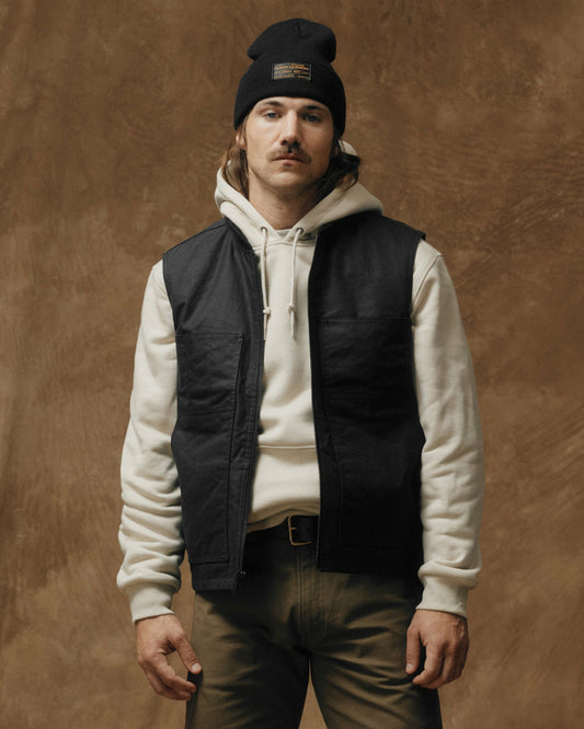 Men Filson Waxed Canvas Insulated Work Vest