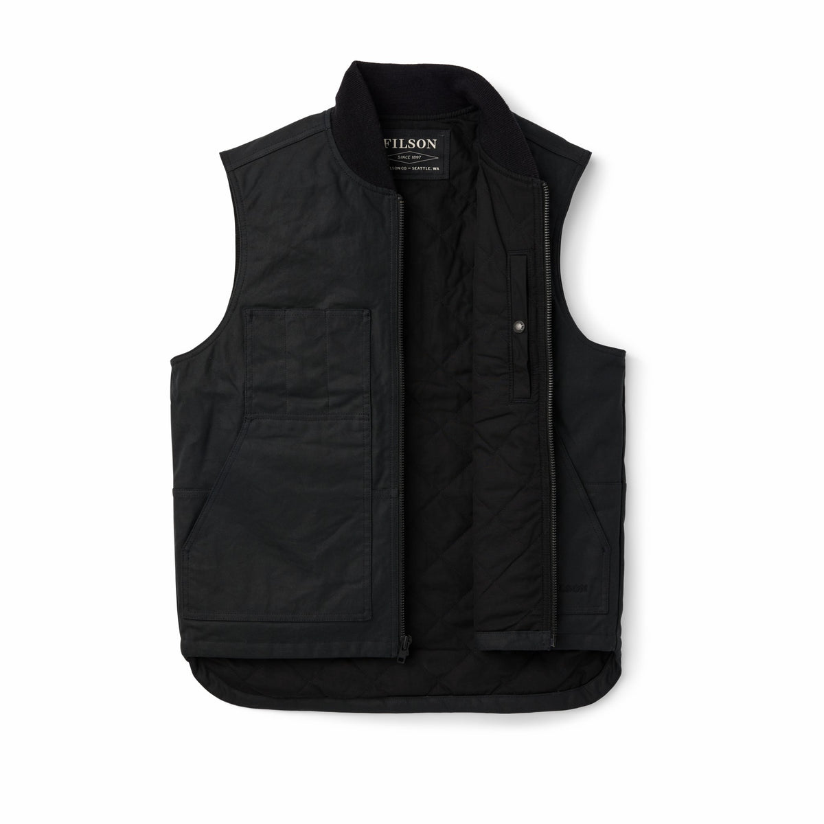 Men Filson Waxed Canvas Insulated Work Vest