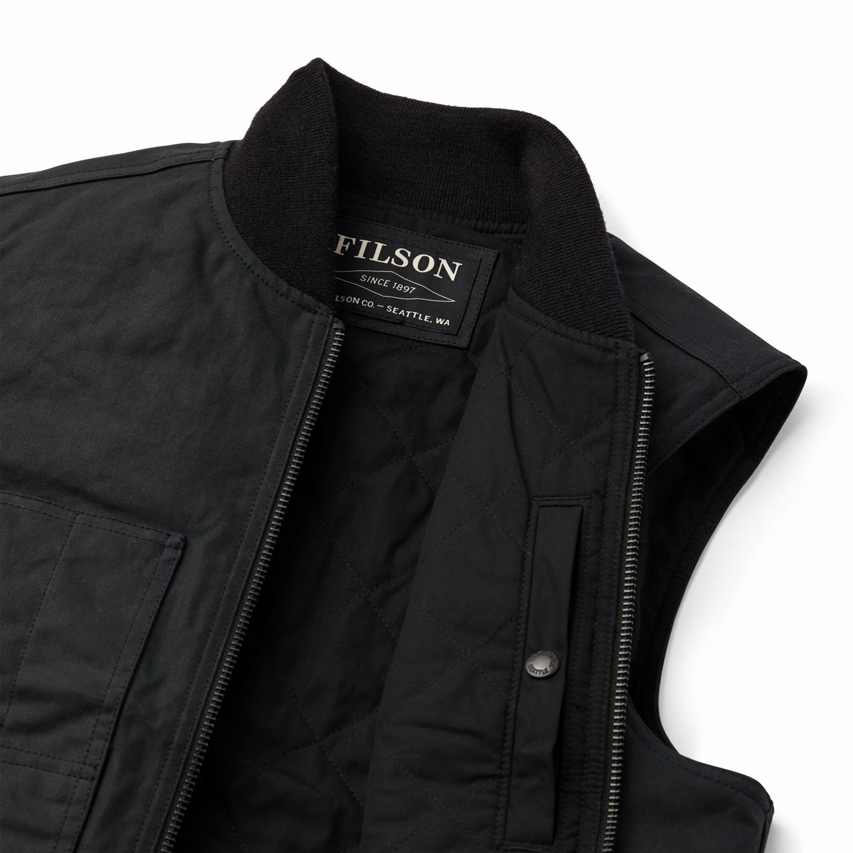 Men Filson Waxed Canvas Insulated Work Vest