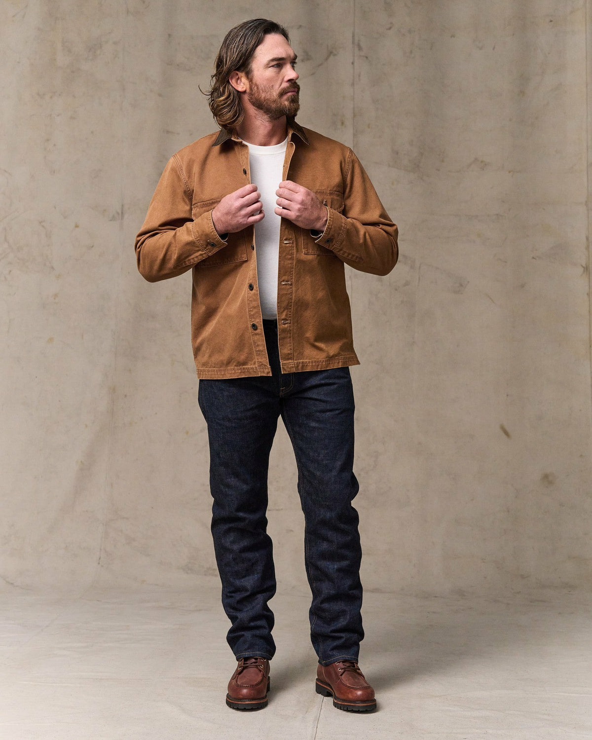 Men Filson Rustic Canvas Jac-shirt - Whiskey