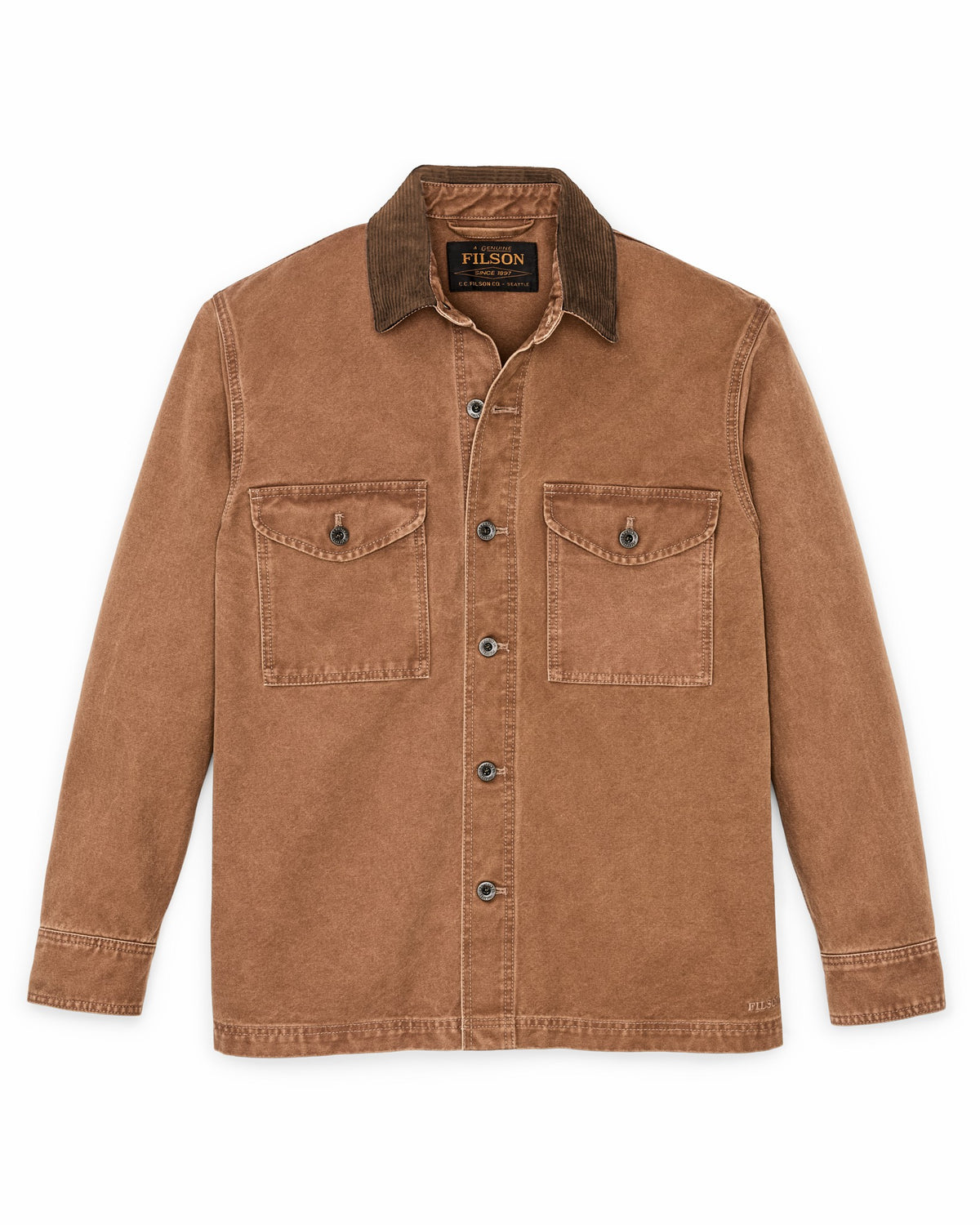 Men Filson Rustic Canvas Jac-shirt - Whiskey