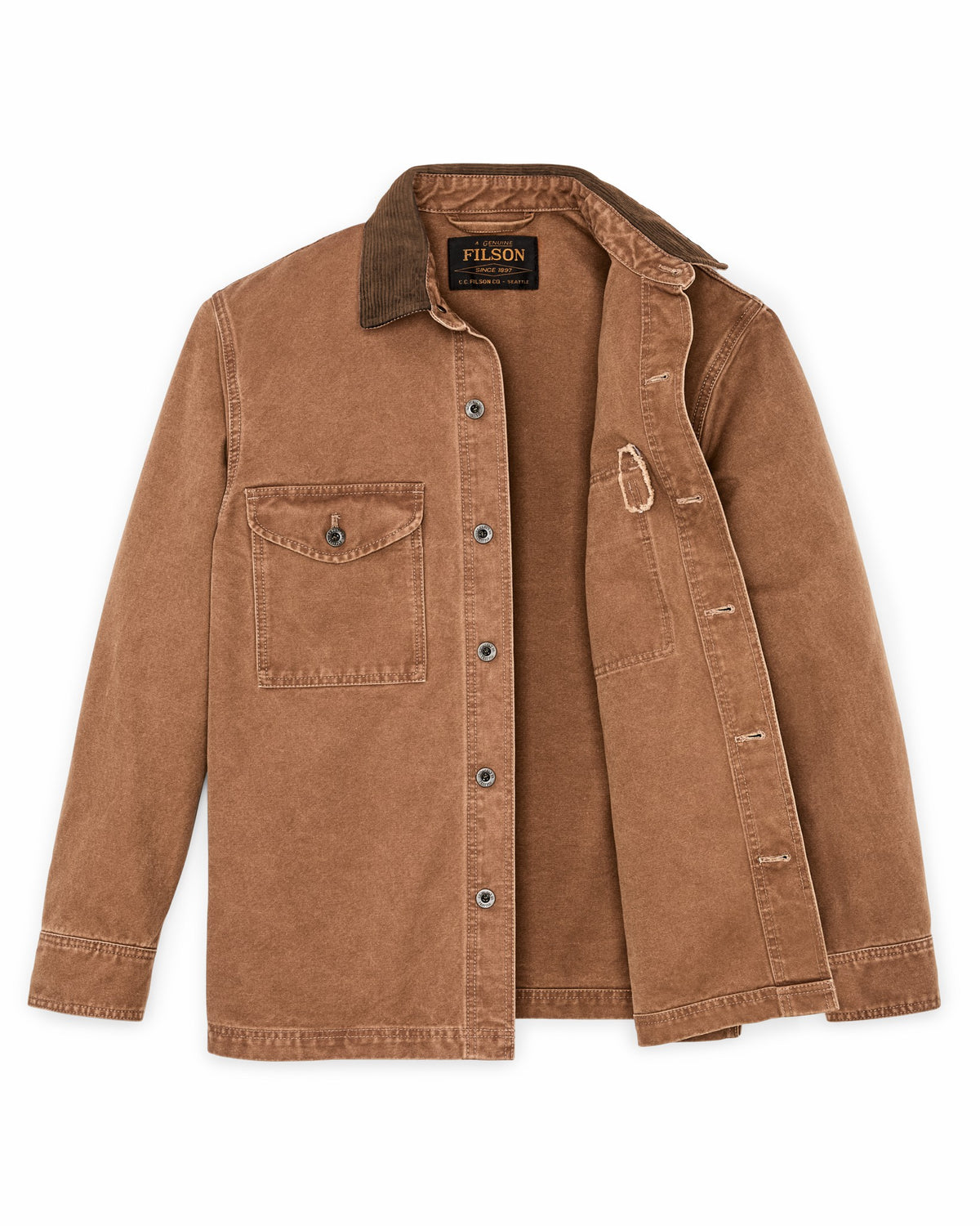 Men Filson Rustic Canvas Jac-shirt - Whiskey