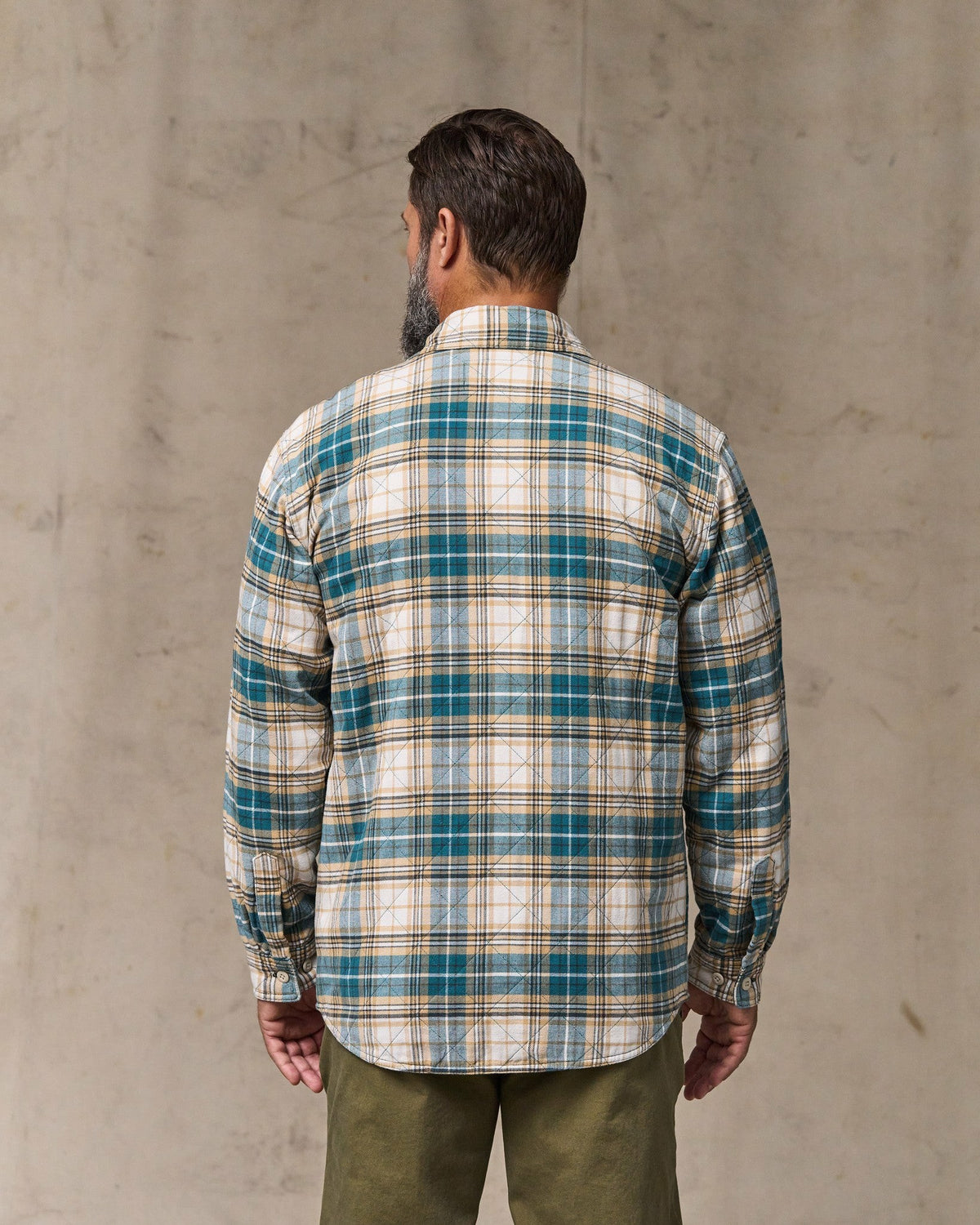 Men Filson Insulated Flannel Jac-shirt - Teal / Khaki Plaid