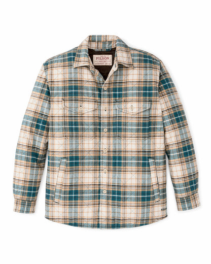 Men Filson Insulated Flannel Jac-shirt - Teal / Khaki Plaid
