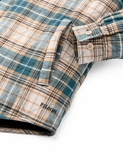 Men Filson Insulated Flannel Jac-shirt - Teal / Khaki Plaid