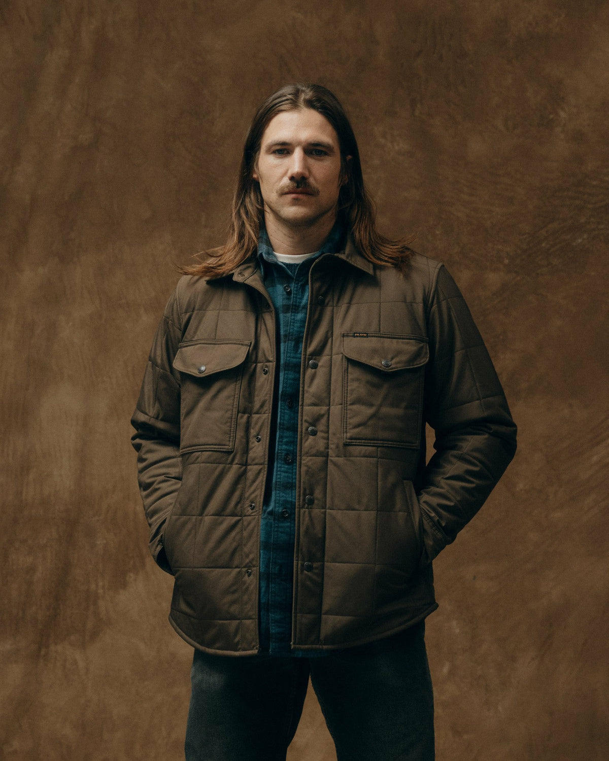 Men Filson Cover Cloth Quilted Jac-shirt - Slate Black
