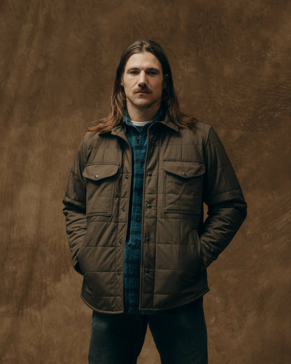 Men Filson Cover Cloth Quilted Jac-shirt - Slate Black