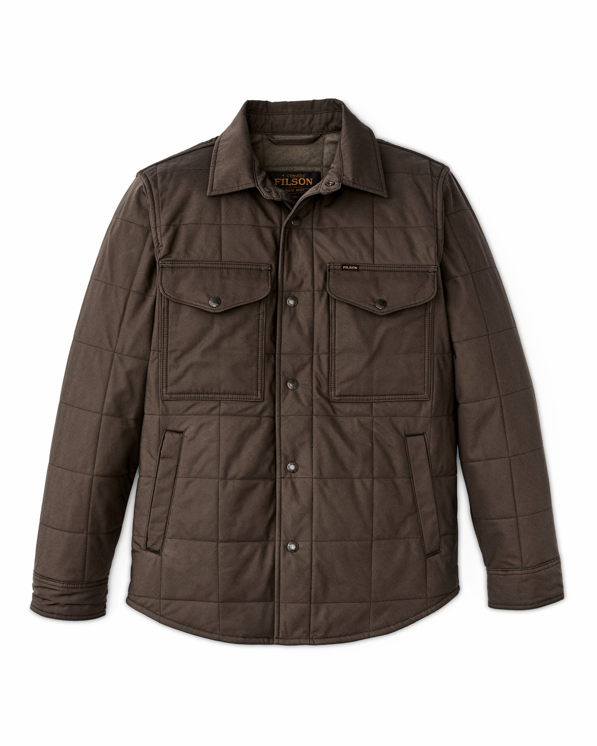 Men Filson Cover Cloth Quilted Jac-shirt - Slate Black