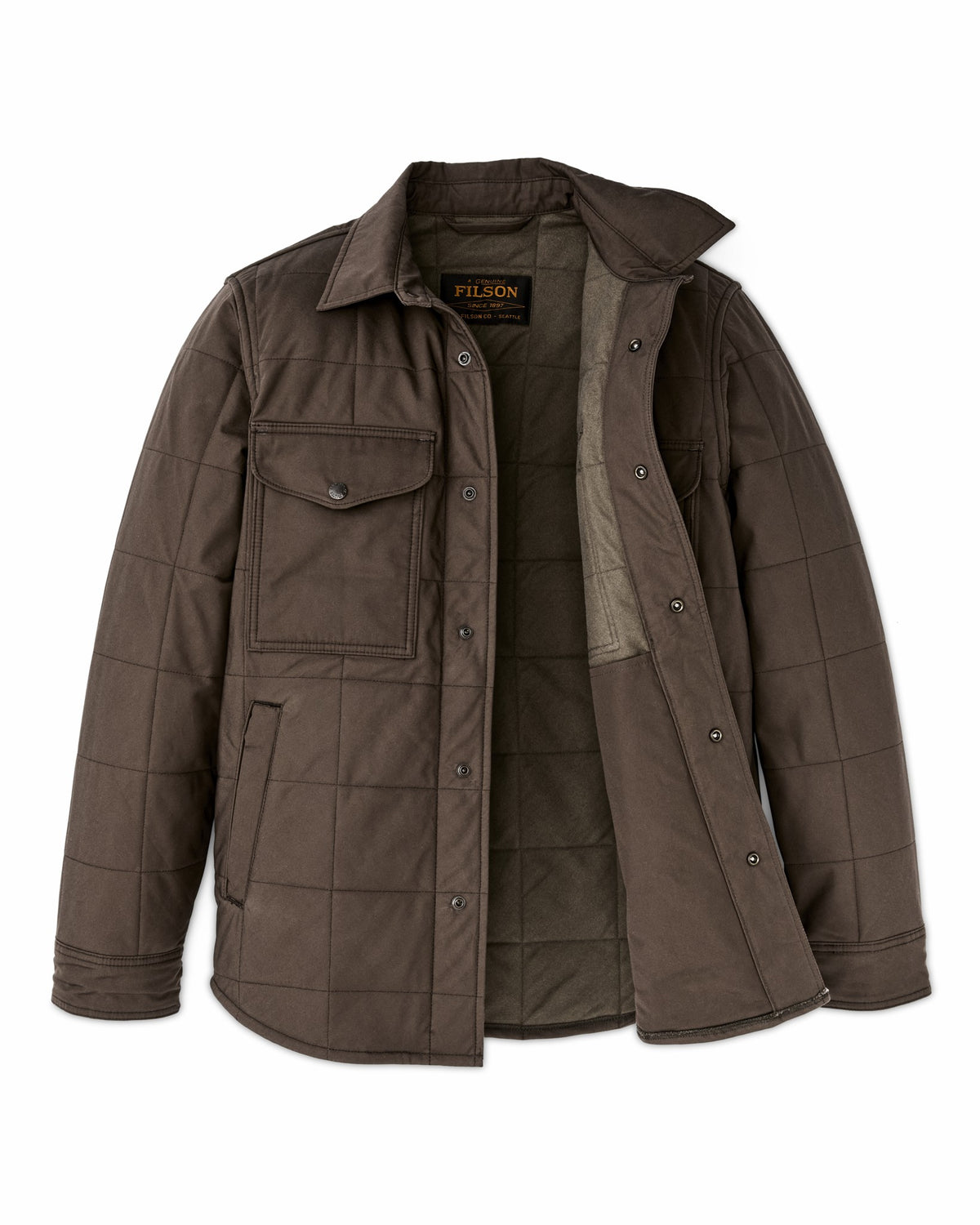 Men Filson Cover Cloth Quilted Jac-shirt - Slate Black