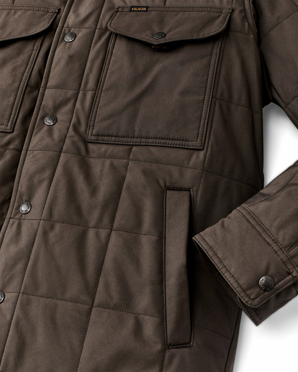 Men Filson Cover Cloth Quilted Jac-shirt - Slate Black