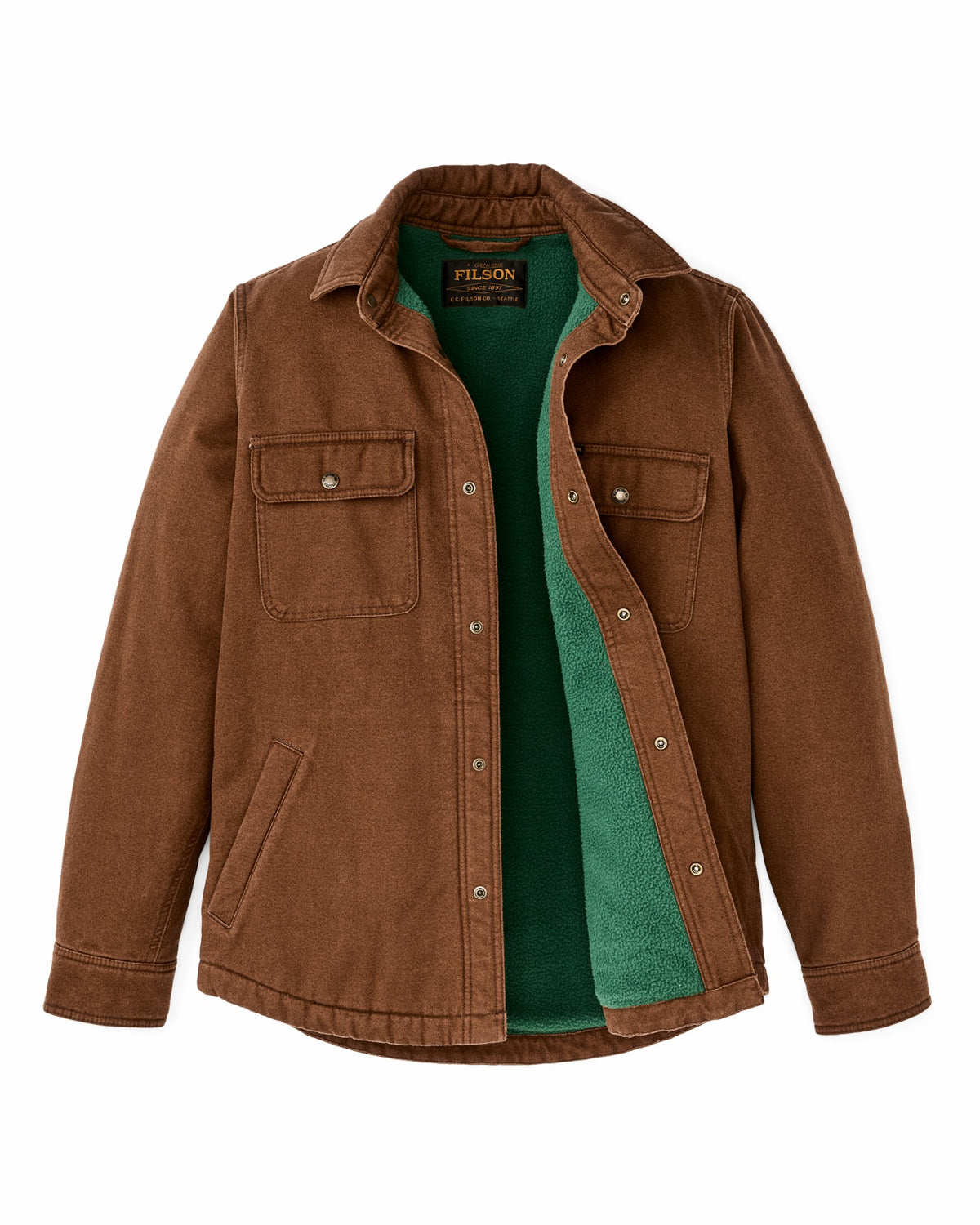 Men Filson Fleece Lined Jac-shirt - Brown