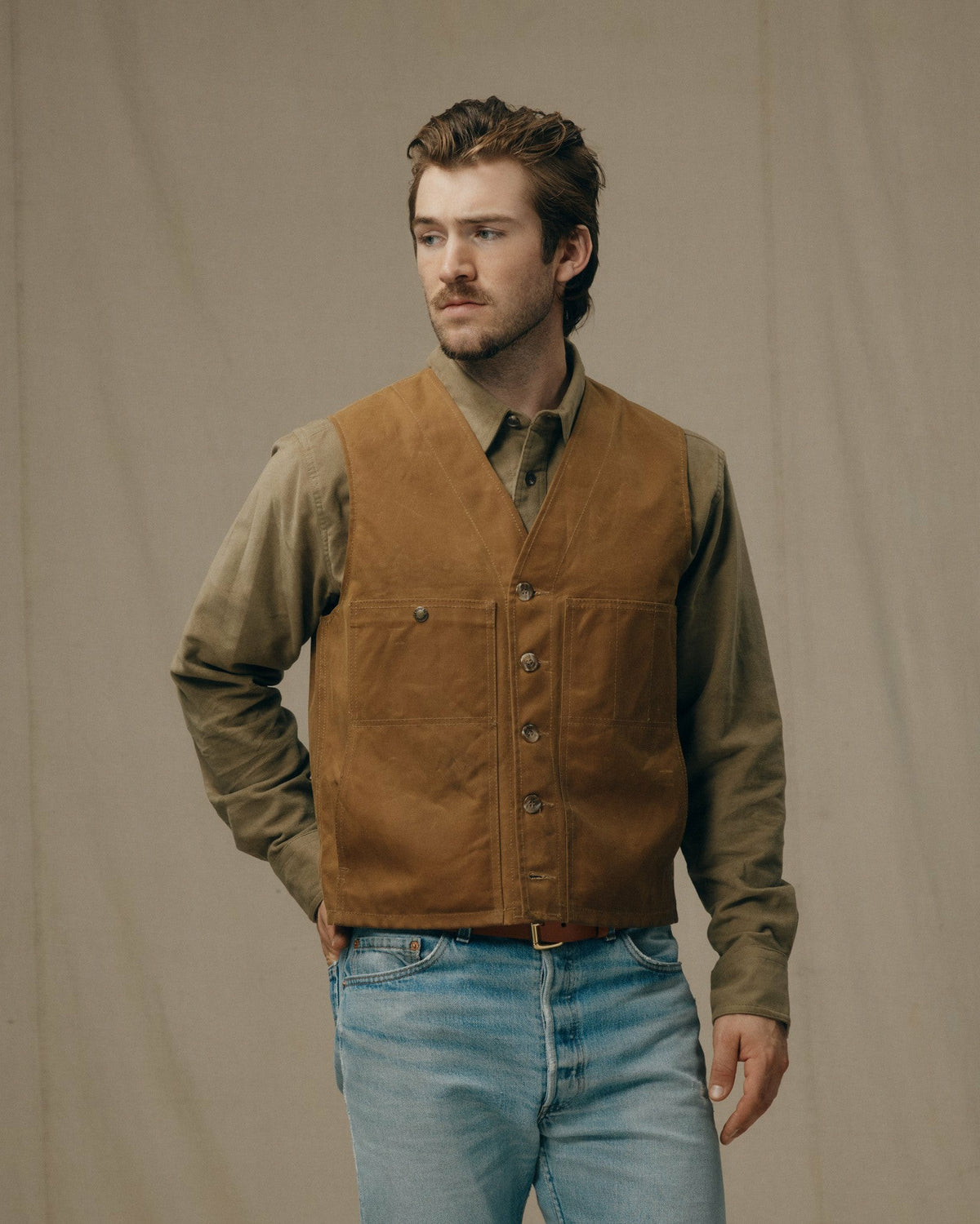 Men Filson Men's Waxed Canvas Vest