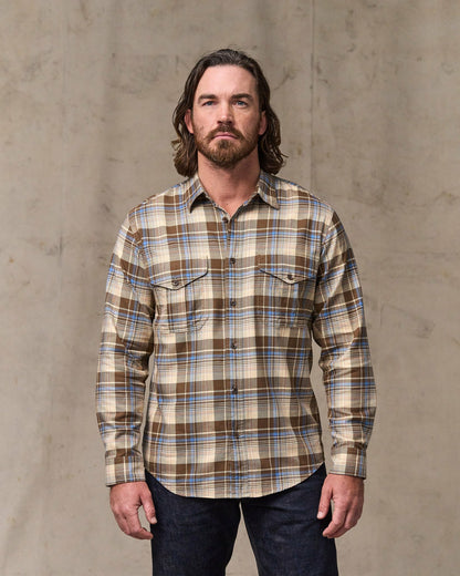 Men Filson Lightweight Alaskan Guide Shirt - Cream / Blue / Multi Plaid