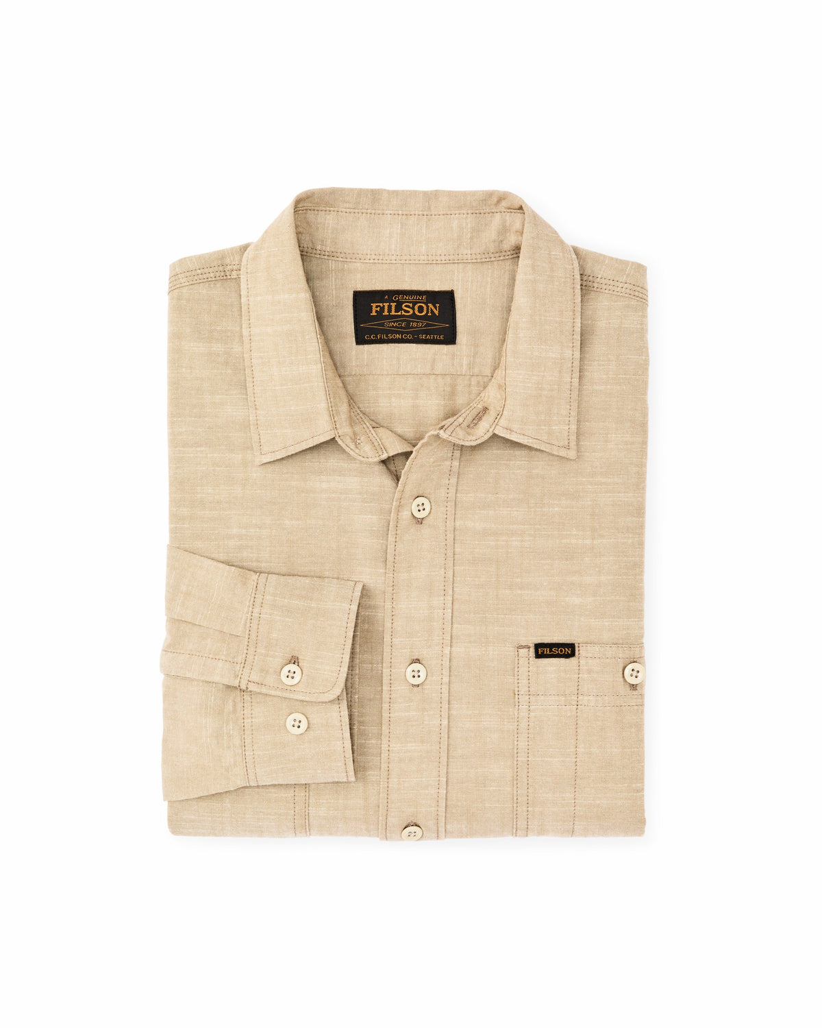 Men Filson Chambray Cpo Shirt - Tan