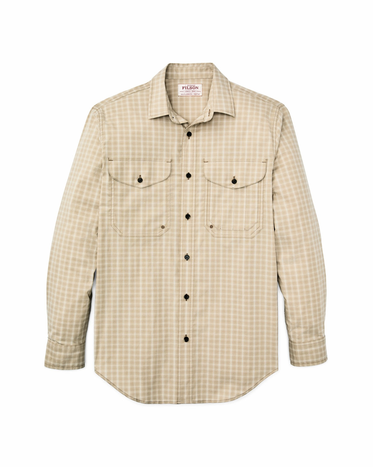 Men Filson Twin Lakes Sport Shirt - Tan / Cream Plaid