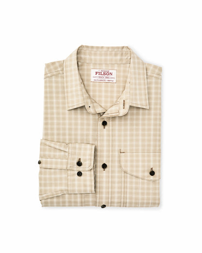 Men Filson Twin Lakes Sport Shirt - Tan / Cream Plaid